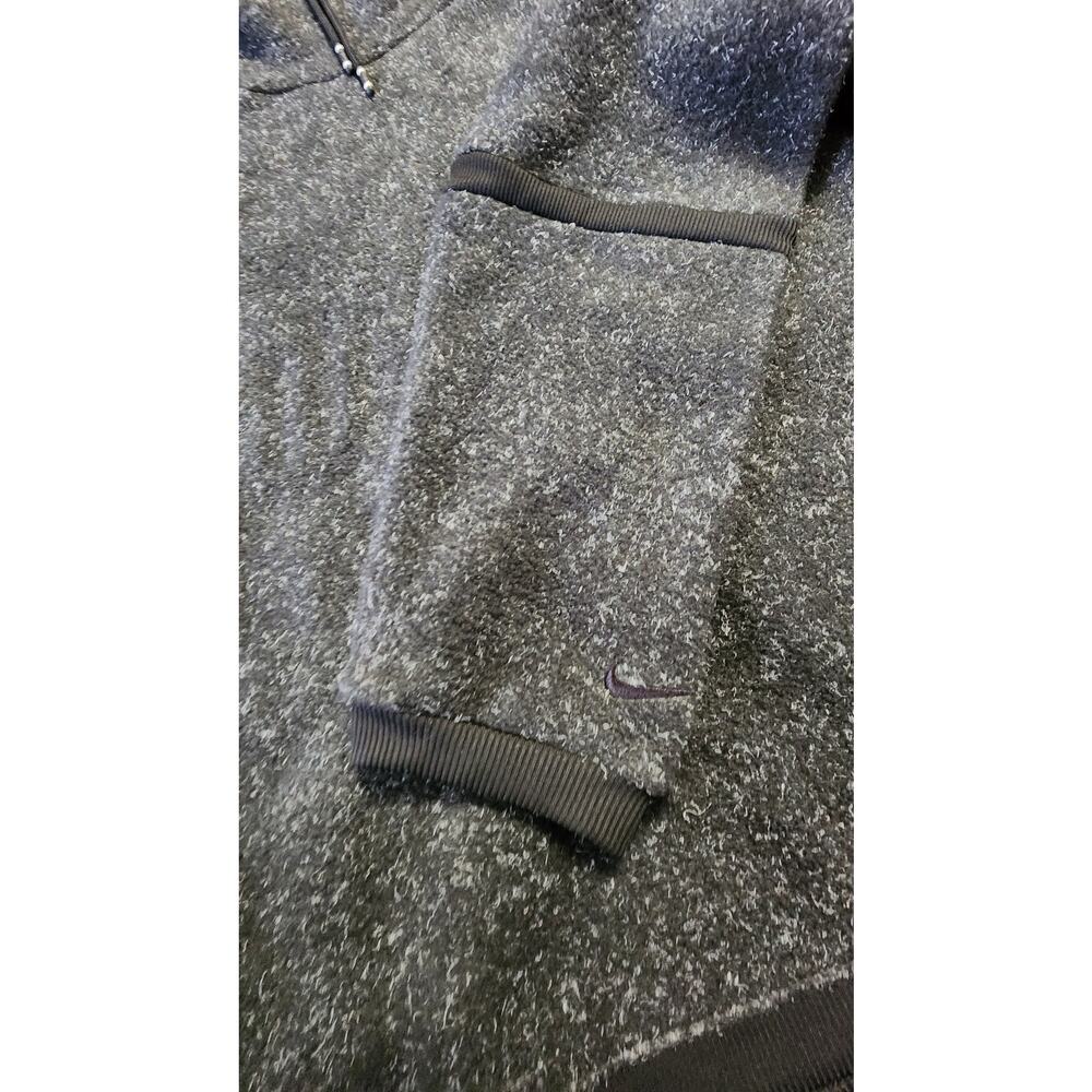 Nike Funnel Neck Fleece Pullover Heathered Black Gray Athletic Sweatshirt Medium - Picture 6 of 10